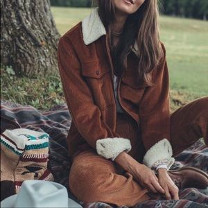 Faherty corduroy zip jacket with Sherpa collar